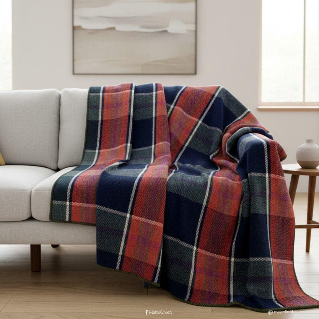 Handwoven Tant Blanket – Acrylic Wool Throw (7'3" x 5'6")